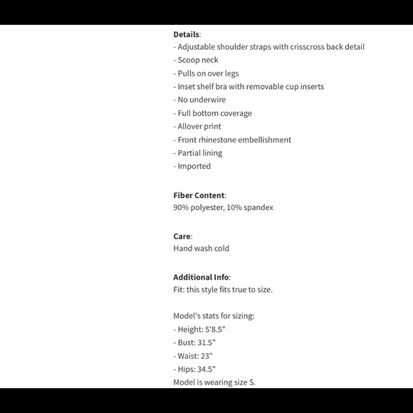 NWT La Moda Embellished Swimsuit - Picture 3 of 3